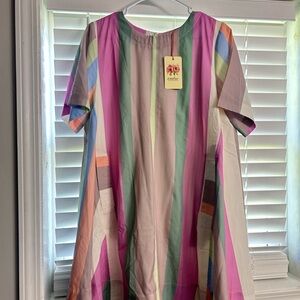 Entro Multicolor Striped Casual Dress